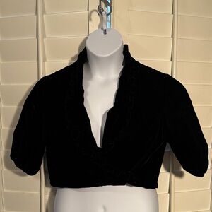 Black Velvet Ruffle Opera Jacket SZ: M